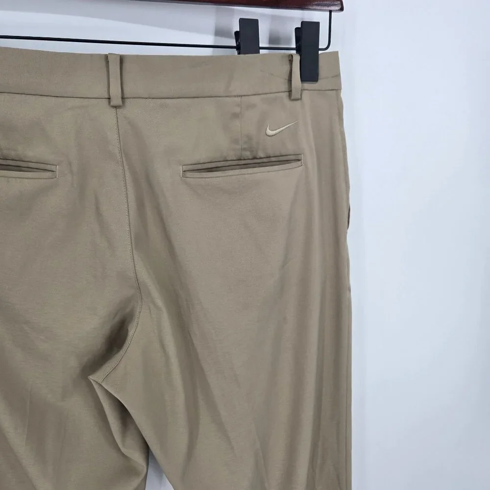 Nike dri fit mens size 36x34 tan flat front fit flex golf performance pants